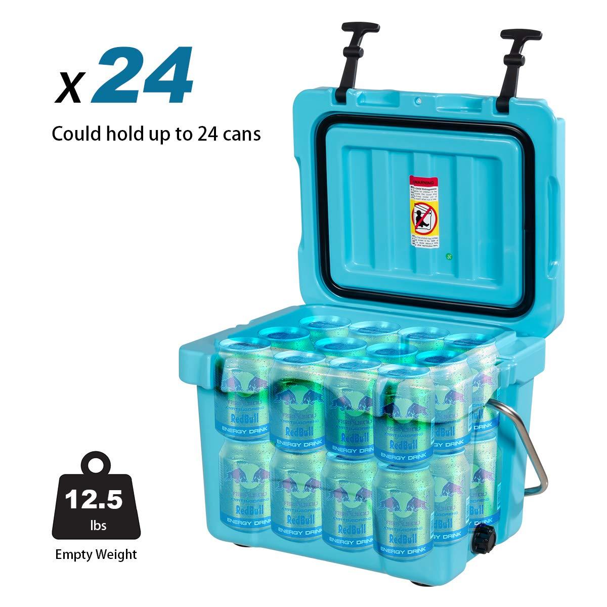 Costway 16 Quart Cooler Portable Ice Chest Leak-proof 24 Cans Ice Boxfor Camping
