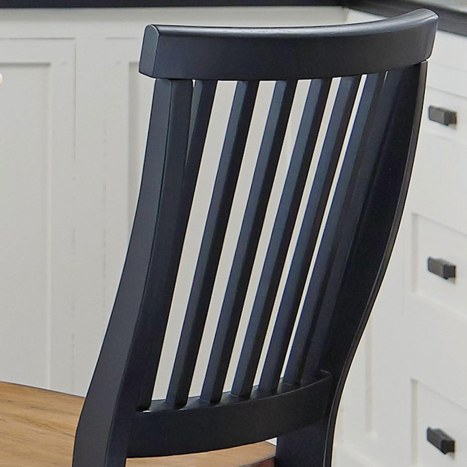 Home Styles Black Counter Stool with Oak Finished Seat