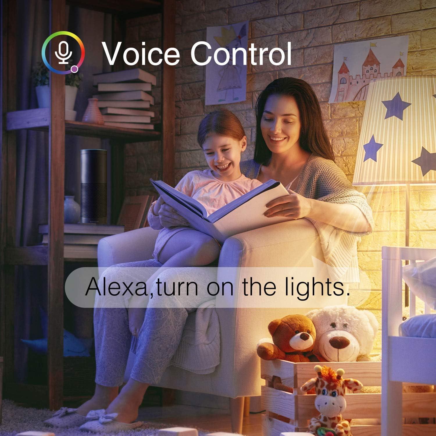 WB4-4: Gosund Smart Bulb, WiFi Light Bulbs, Color Changing Light Bulb, Smart Light Bulbs work with Alexa & Google Assistant, A19 RGB Alexa Light Bulb, RGB+Wnite, Dimmable LED Light Bulbs, 4 Pack