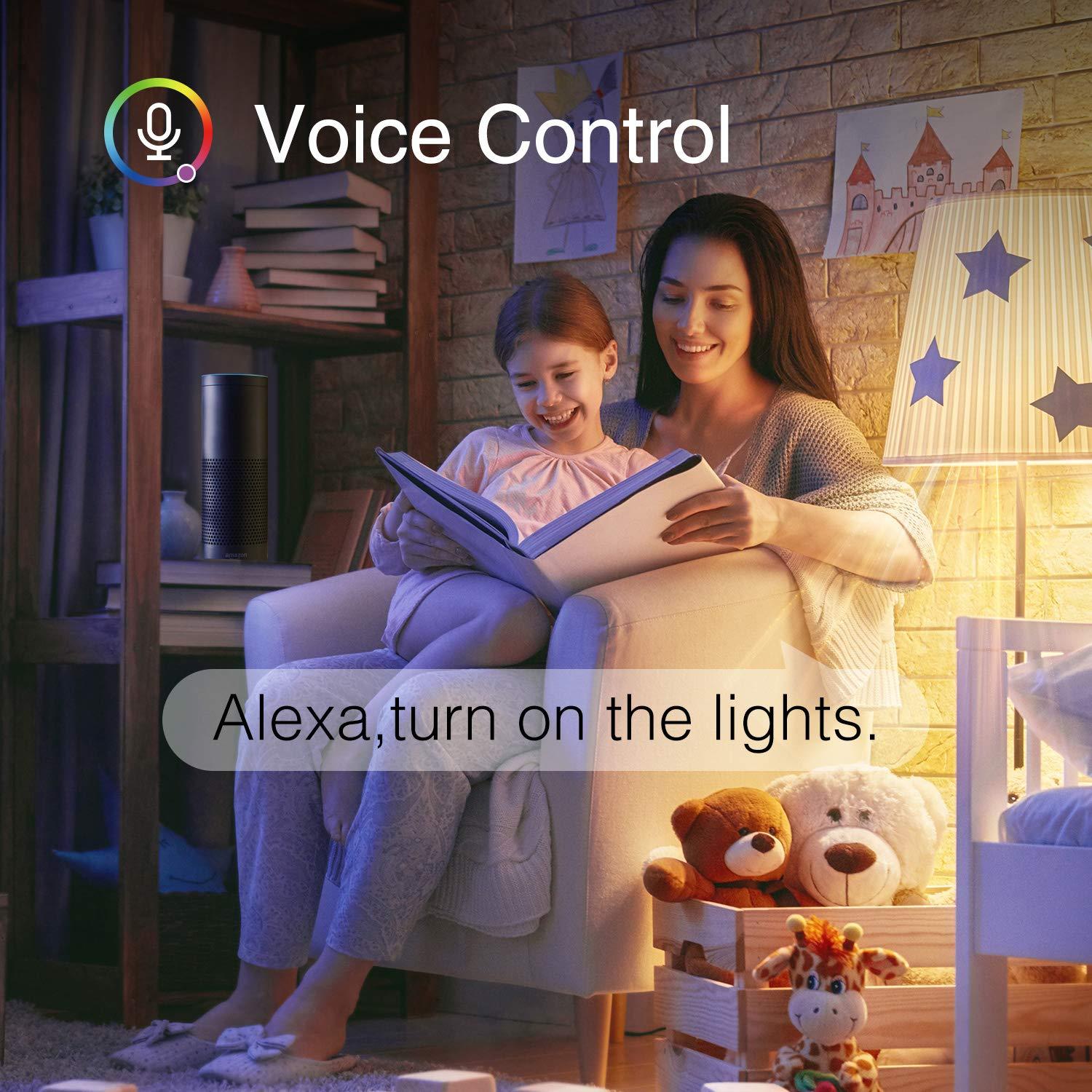 WB4-4: Gosund Smart Bulb, WiFi Light Bulbs, Color Changing Light Bulb, Smart Light Bulbs work with Alexa & Google Assistant, A19 RGB Alexa Light Bulb, RGB+Wnite, Dimmable LED Light Bulbs, 4 Pack