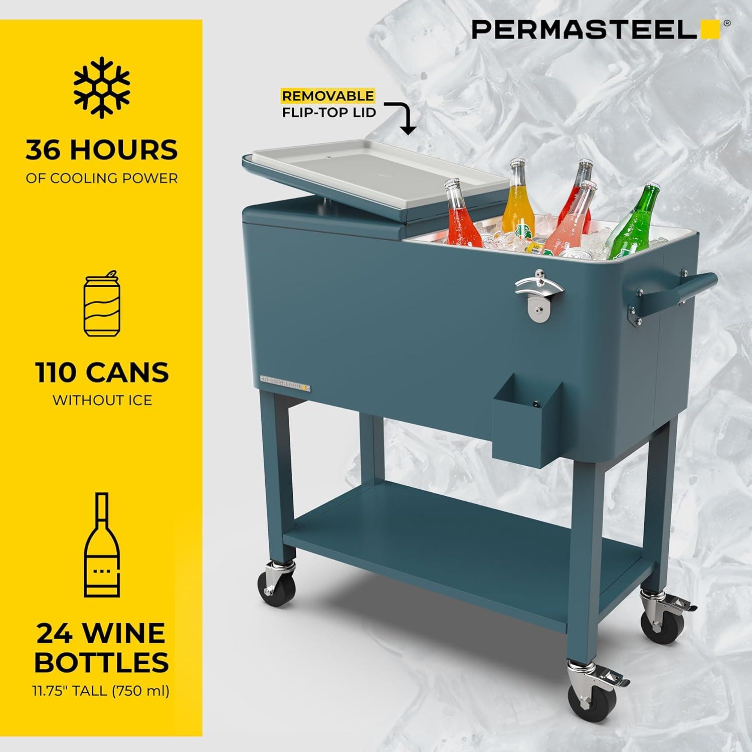Permasteel 80-Qt Outdoor Patio Cooler with Removable Basin