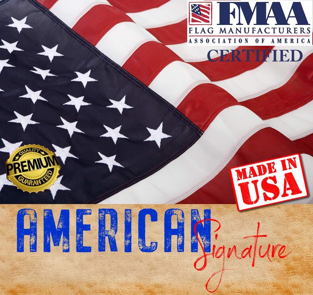 3x5 American Flag for Outside Outdoor Heavy Duty-Nylon USA Flags- Embroidered US Flags Sewn Stripes with Brass Grommets