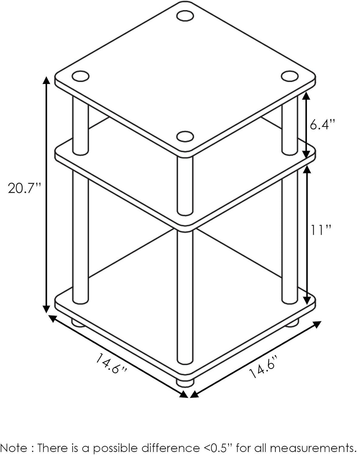 3-Tier Easy Assembly Multipurpose Shelf Dispaly Open Shelves Sofa Side End Table Nightstand for Living Room&Bedroom,Blackwood