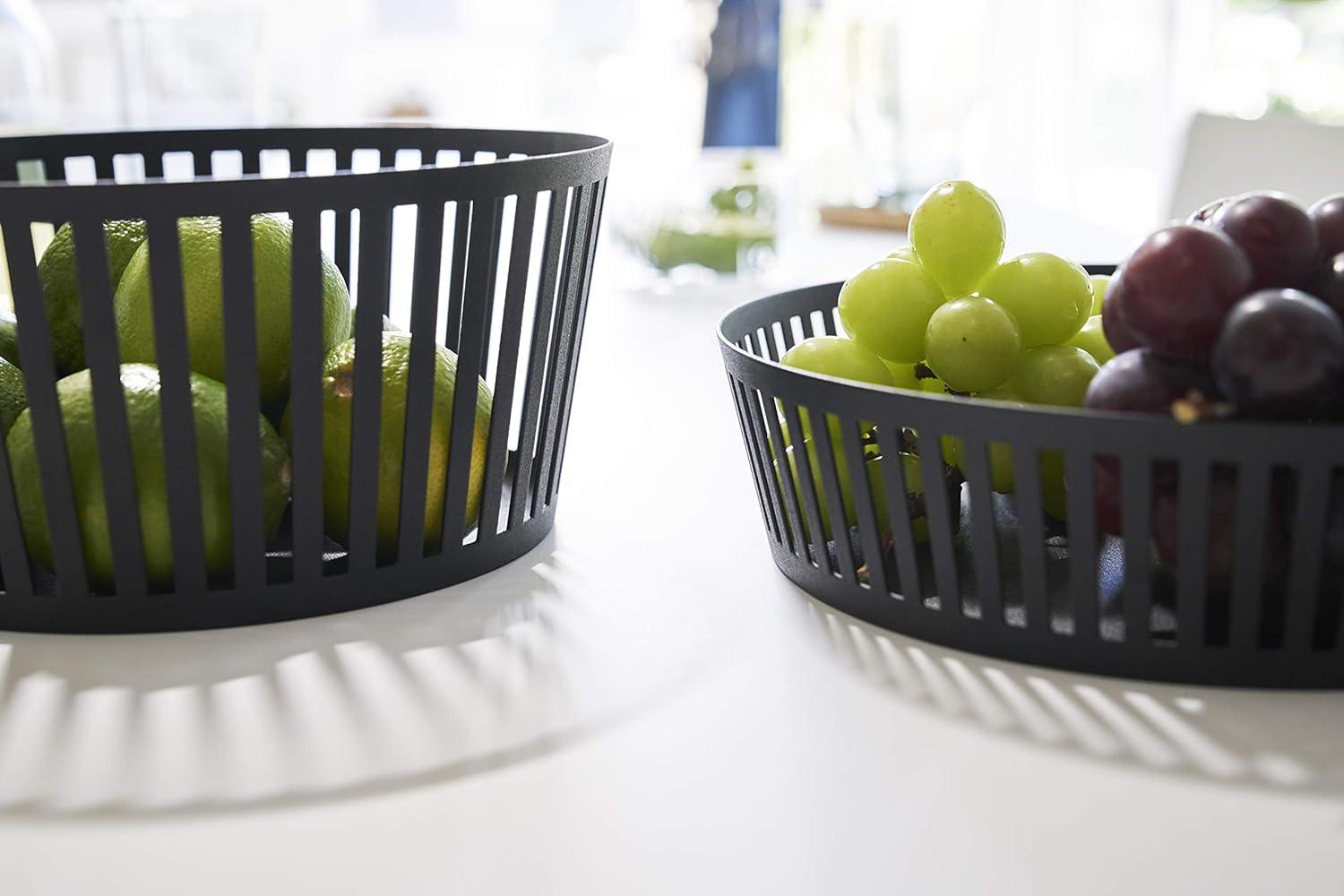 Tall Black Steel Minimalist Fruit Basket