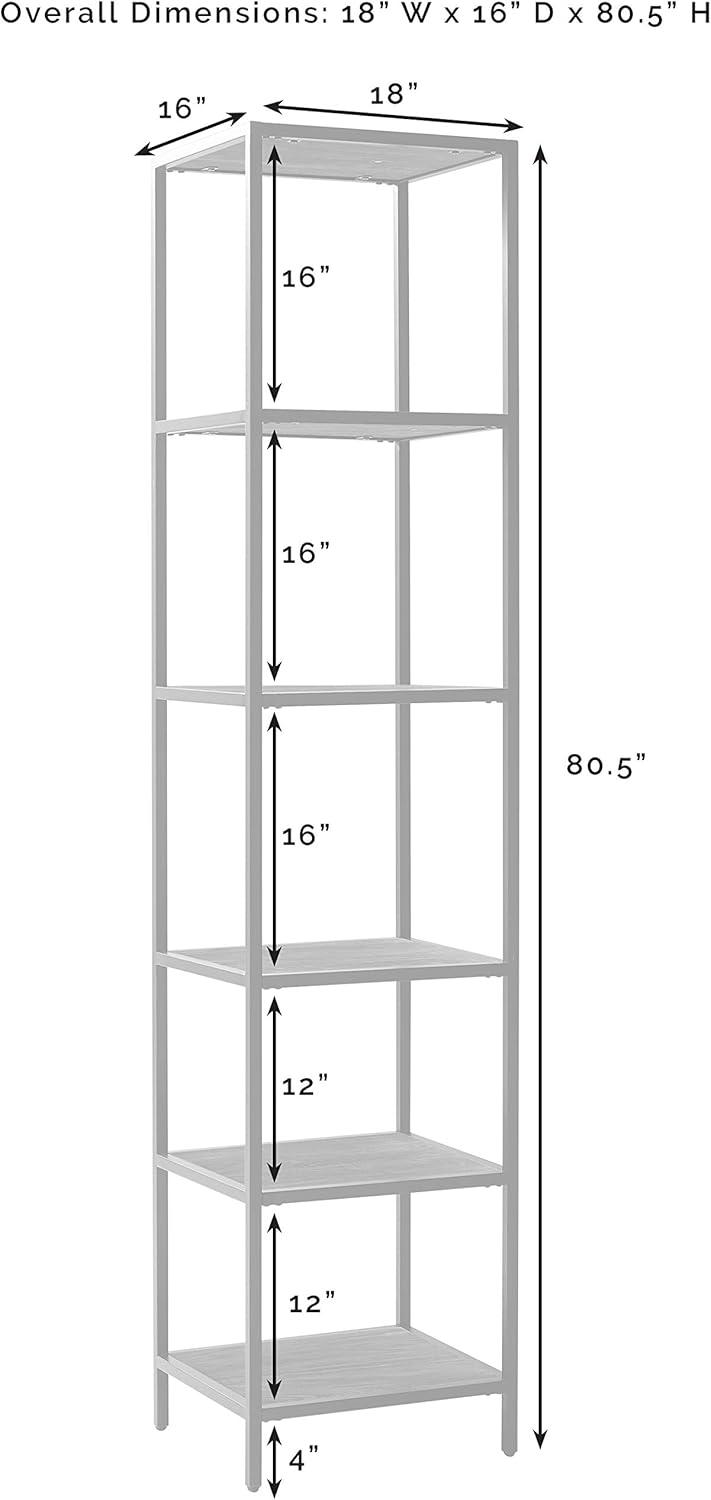 2pc 80.5" Jacobsen Etagere Set Brown Ash - Crosley: Industrial Storage, Steel Frame, Wood Veneer