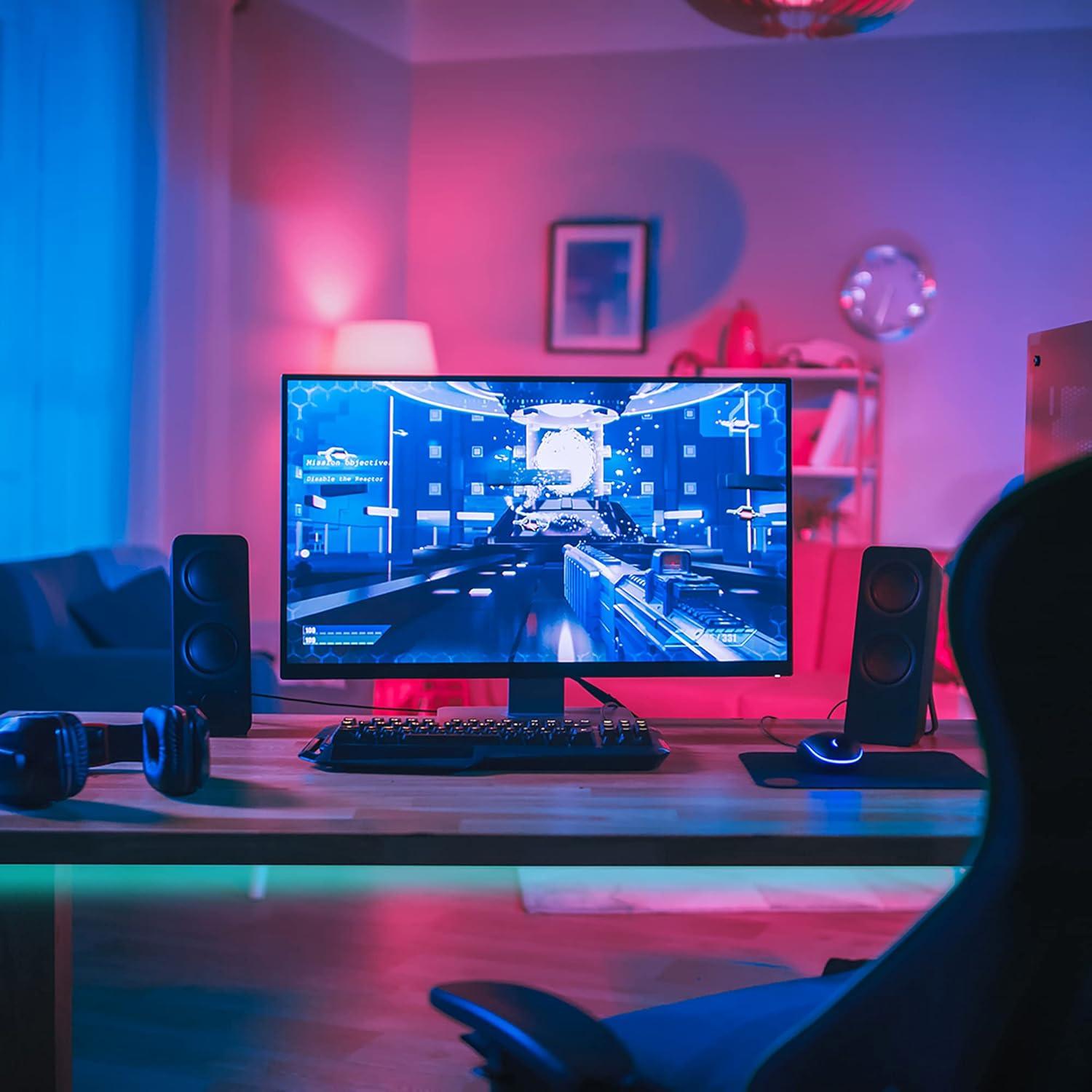 Monster 12ft Multi-Color Sound Reactive LED Light Strip with Remote Control, Indoor