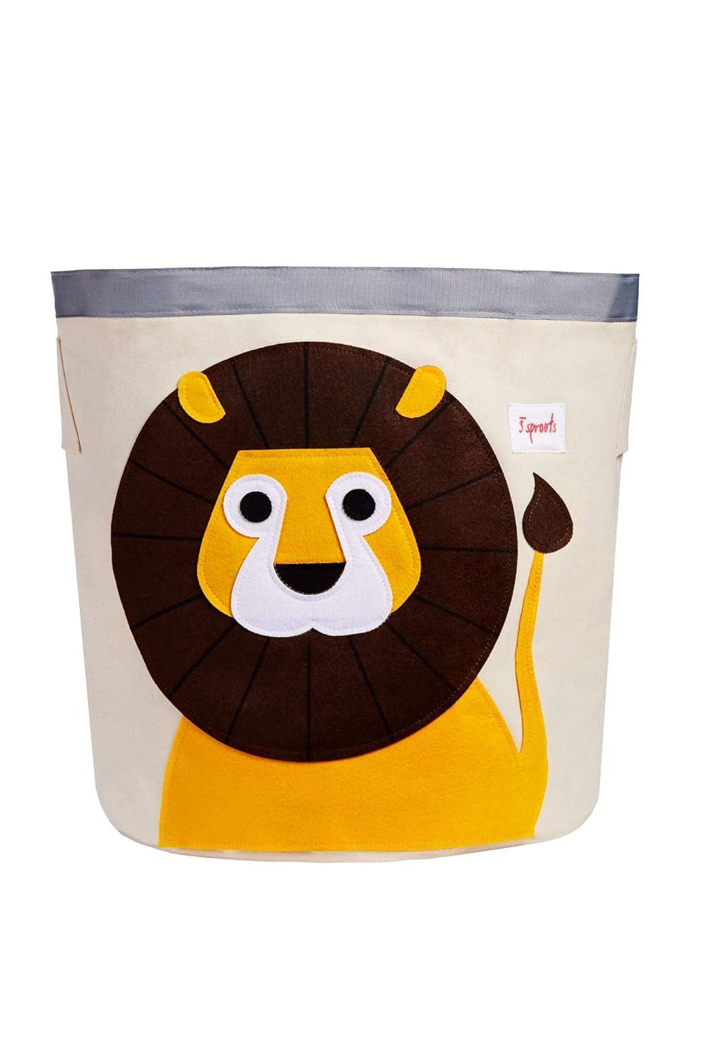 Collapsible Lion Canvas 17'' Kids Storage Bin with Handles