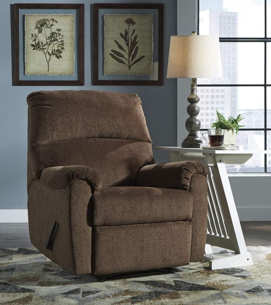 Chocolate Brown Polyester Contemporary Recliner