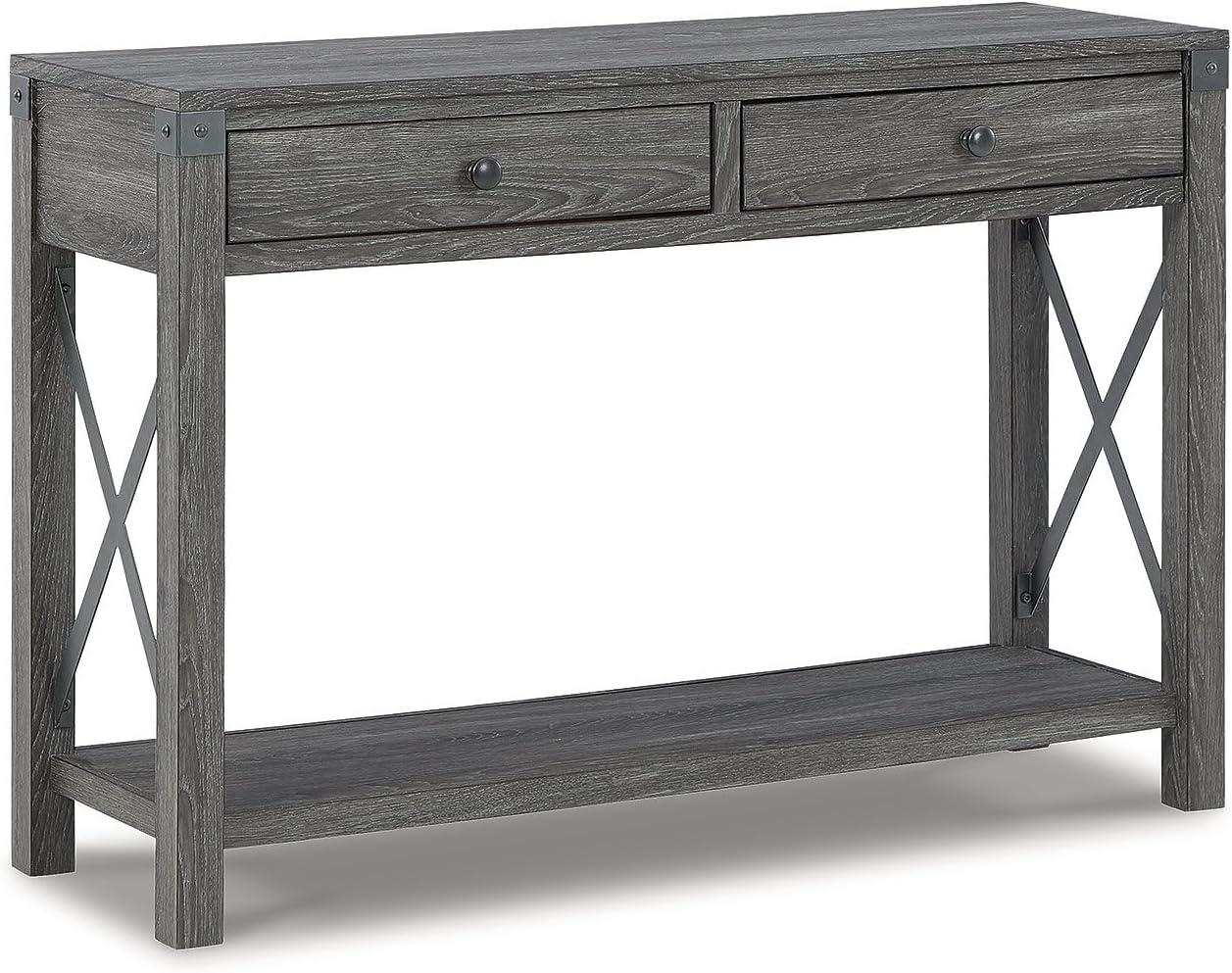 Bayflynn Console Sofa Table White - Signature Design by Ashley: Modern Farmhouse Style, Open Shelf Storage