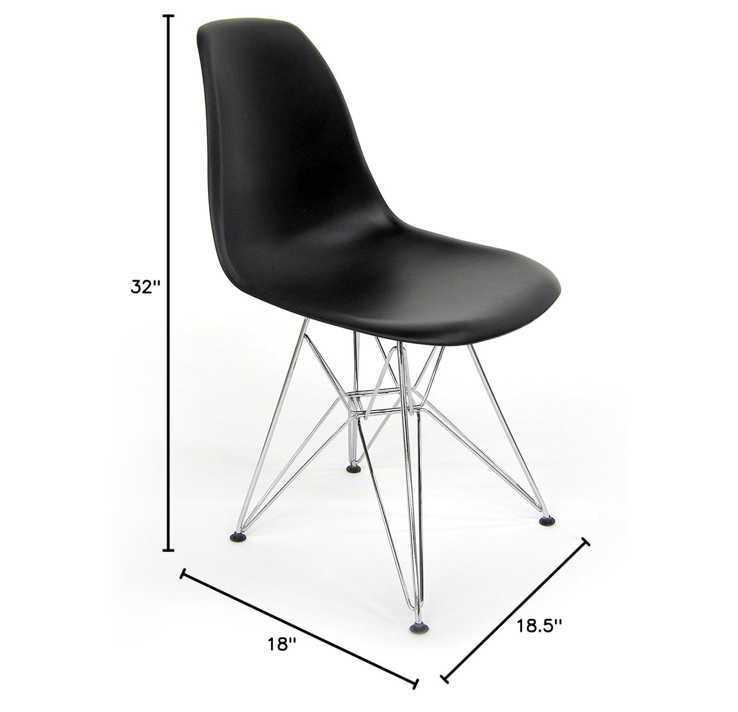 Parisian Black Metal Eiffel Base Molded Side Chair, Set of 2
