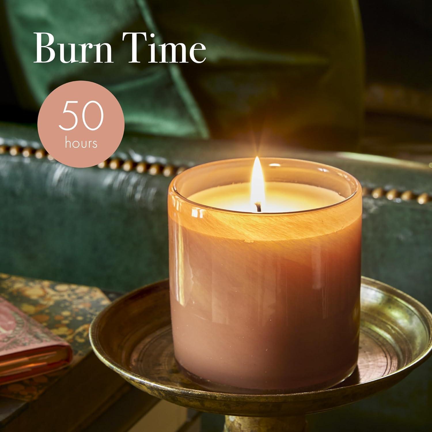 Retreat Sanctuary 15.5oz Hand-Blown Glass Soy Candle - Green & Lavender