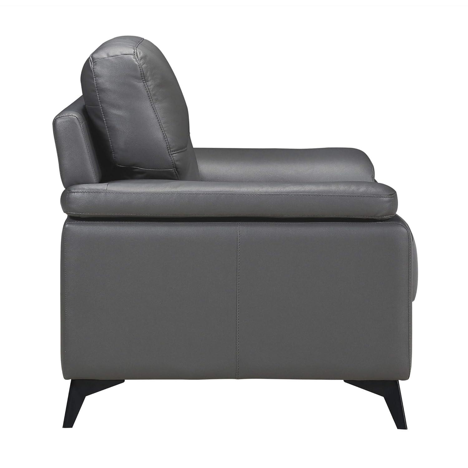 Lexicon Mischa Leather Match Loveseat in Dark Gray