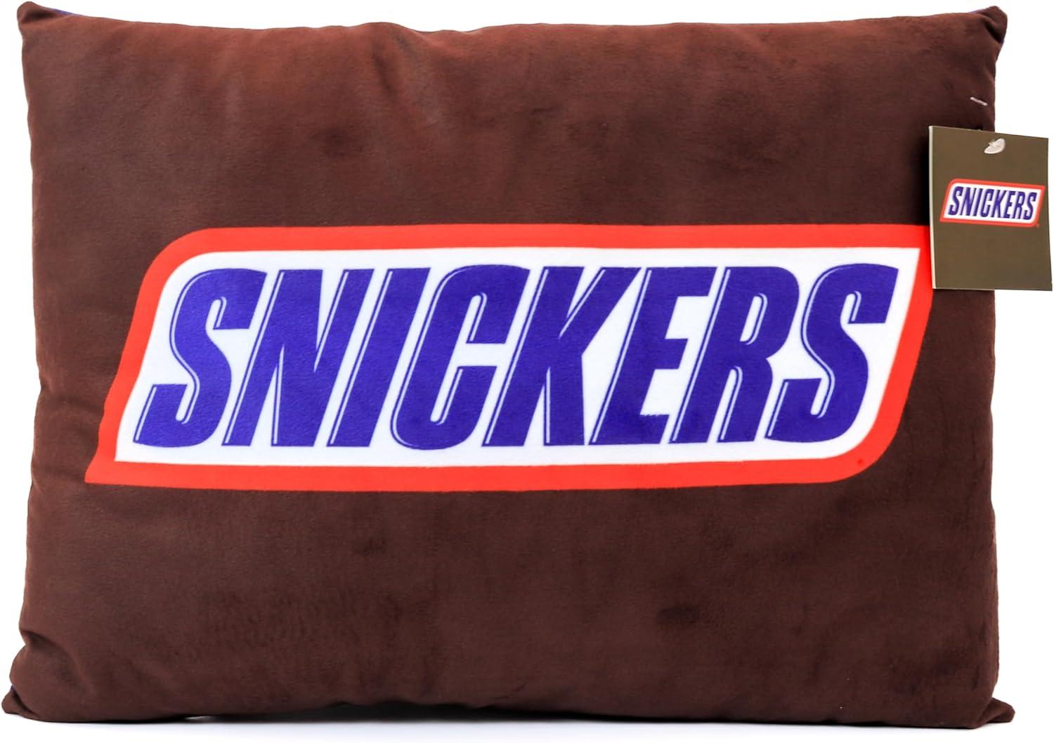 Kangaru: SNICKERS Candy-Inspired Pillow - 15 x 11" Plush Throw Pillow, Soft & Cozy Rectangular Cushion, Fun Novelty Candy Theme Room Décor, Licensed