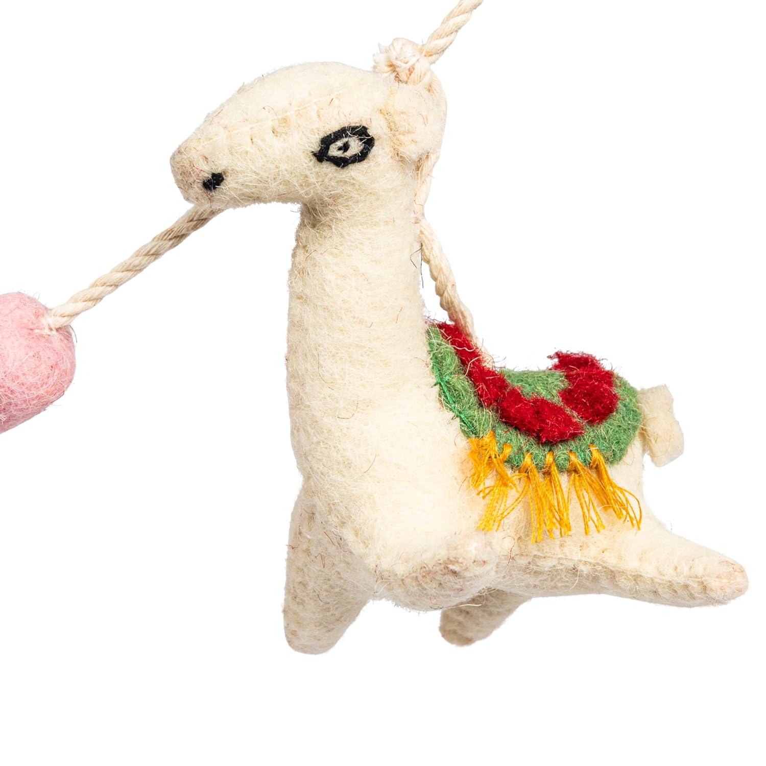 Storied Home Multicolor Wool Felt Animal Shaped Garland