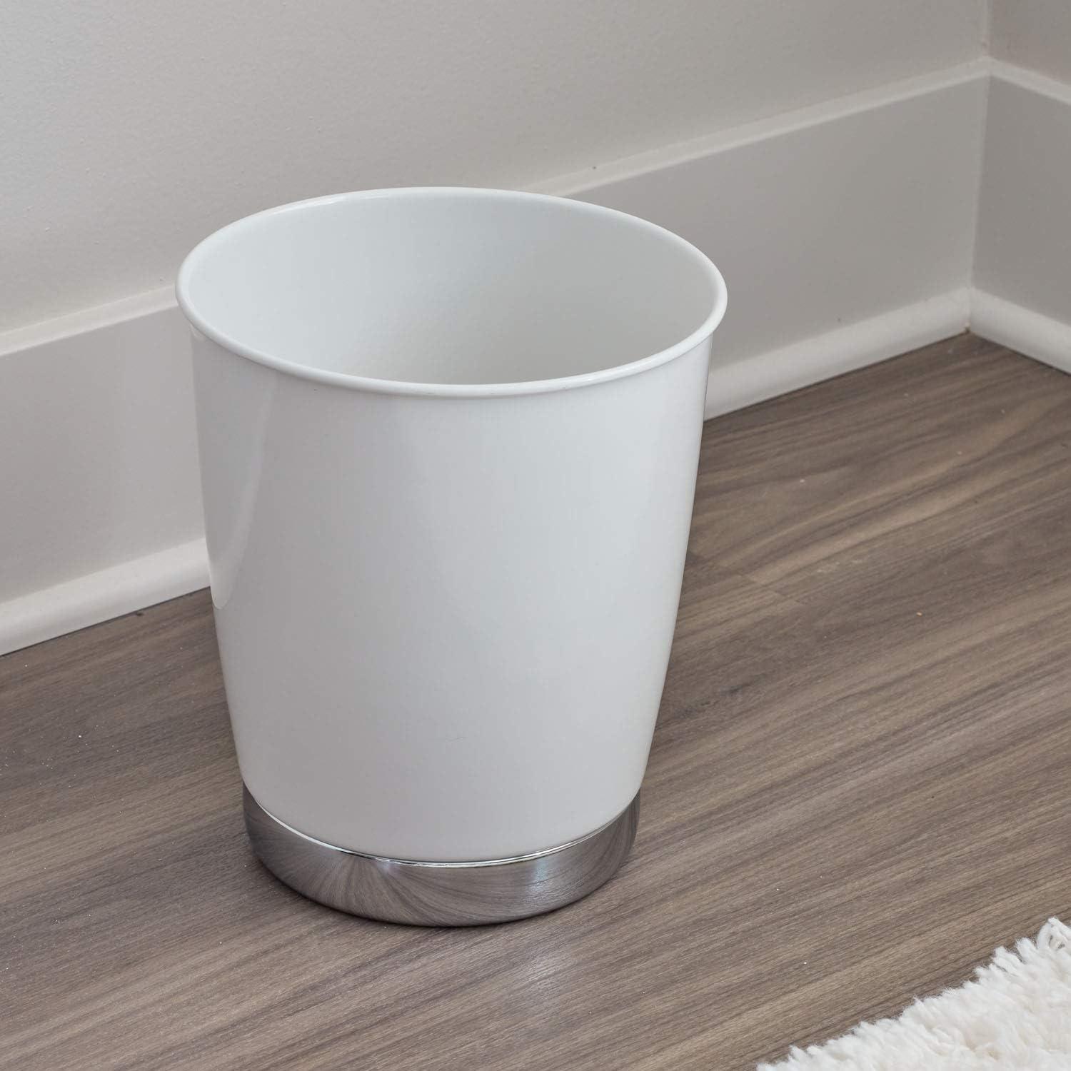 iDesign York White Steel Classic American Trash Can