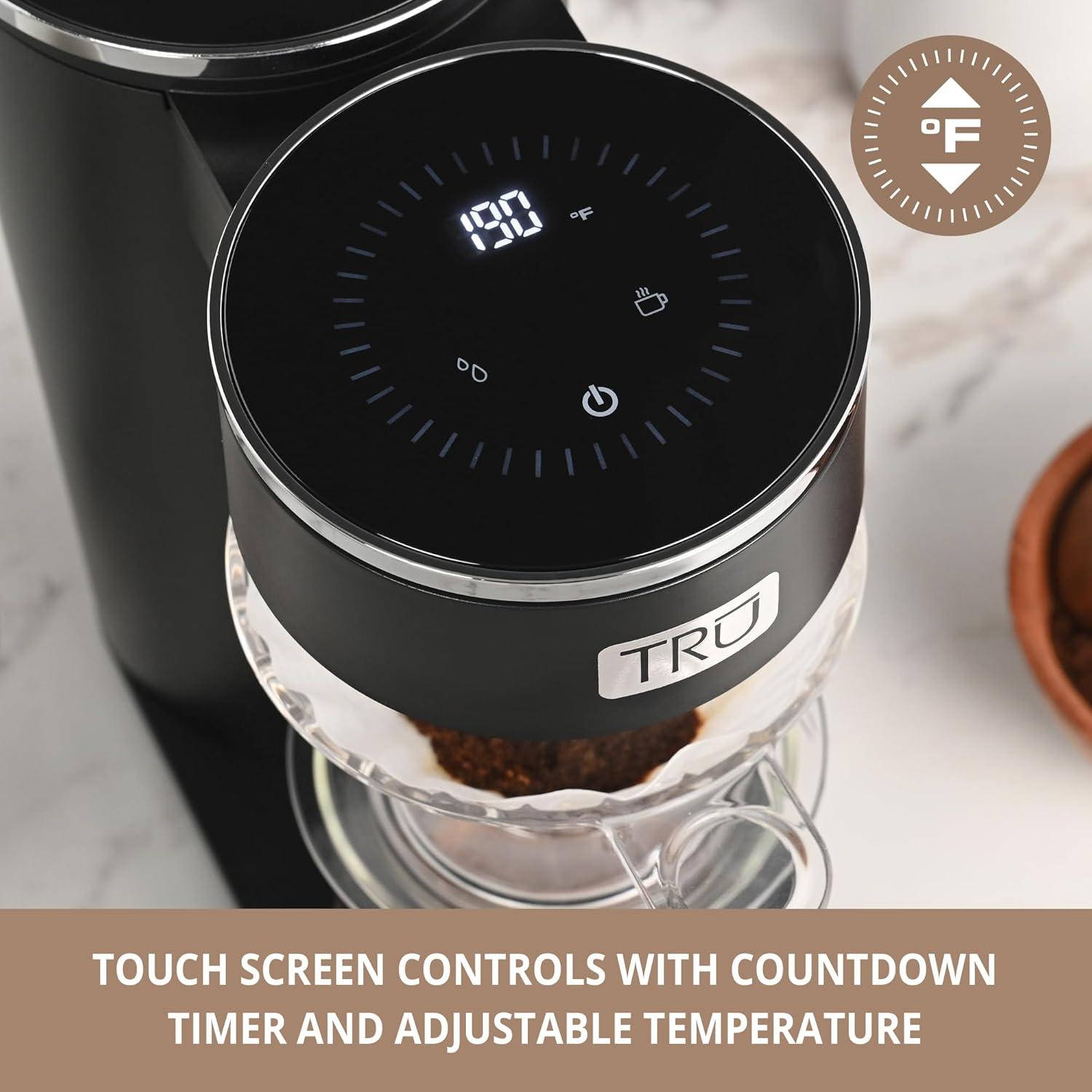 TRU Digital Control Pour Over Black 12-Cup Drip Coffee Maker
