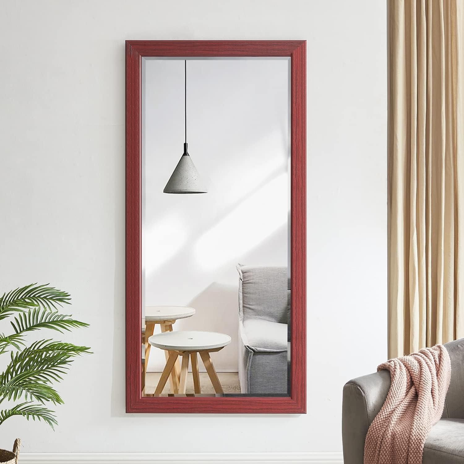 Rustic Green-Gray Full Length Wood Floor Mirror