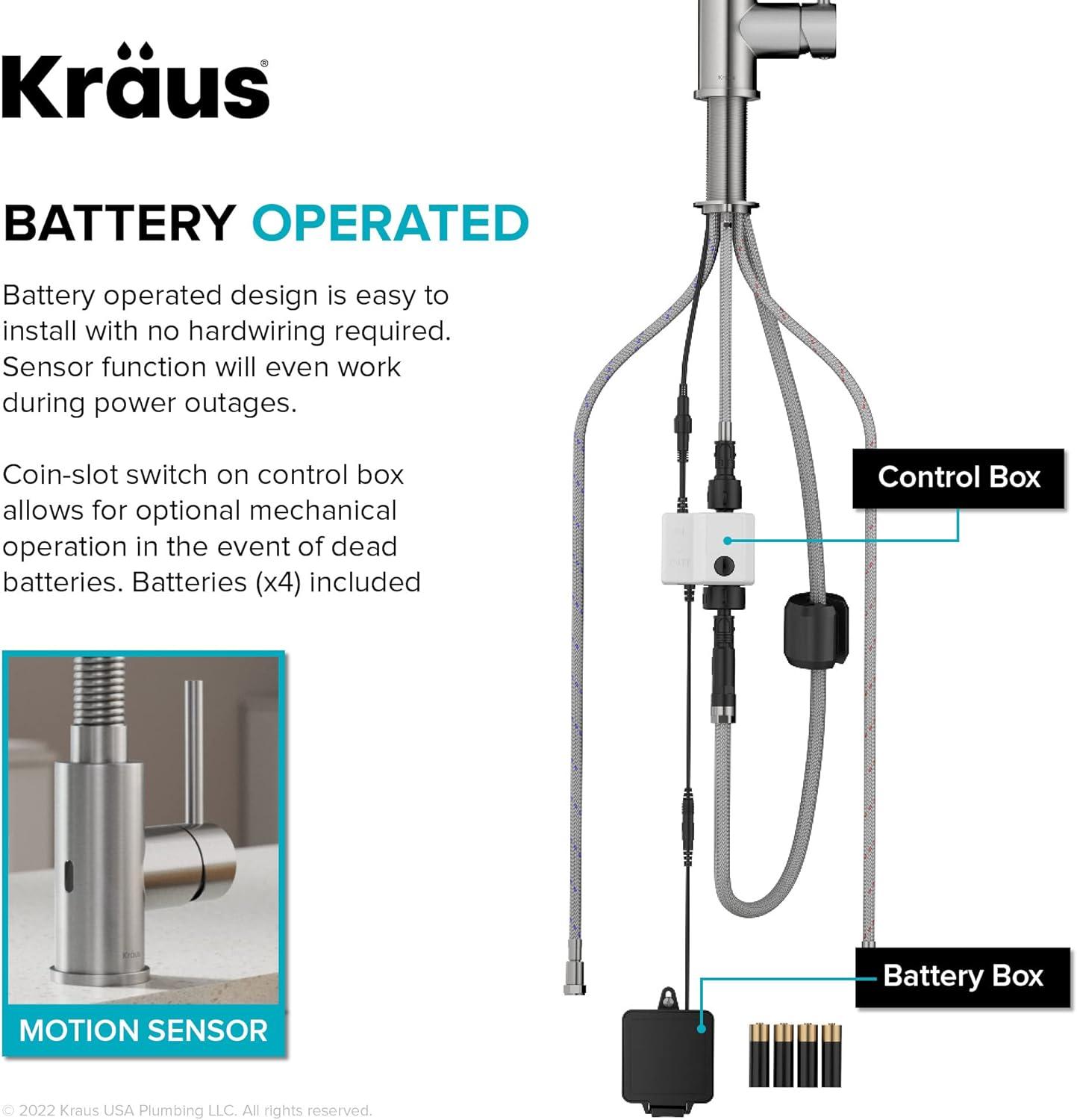 Kraus Bolden Touchless Sensor Commercial Style 2-Function Single Handle Pull-Down Kitchen Faucet