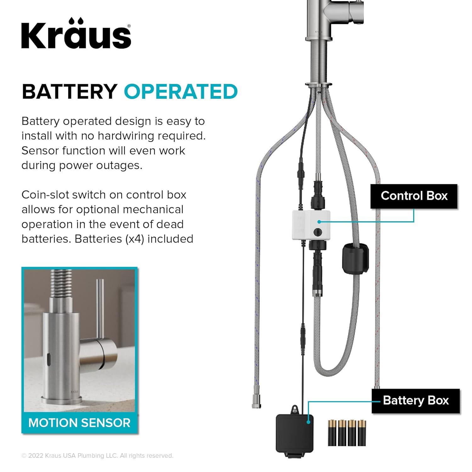 Kraus Bolden Touchless Sensor Commercial Style 2-Function Single Handle Pull-Down Kitchen Faucet