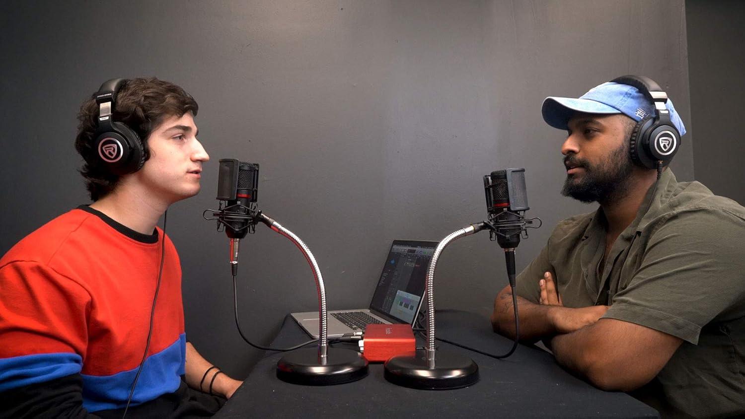 Rockville RDMS6 Studio Desktop Mic Stand w 11.8" Gooseneck+Round Weighted Base