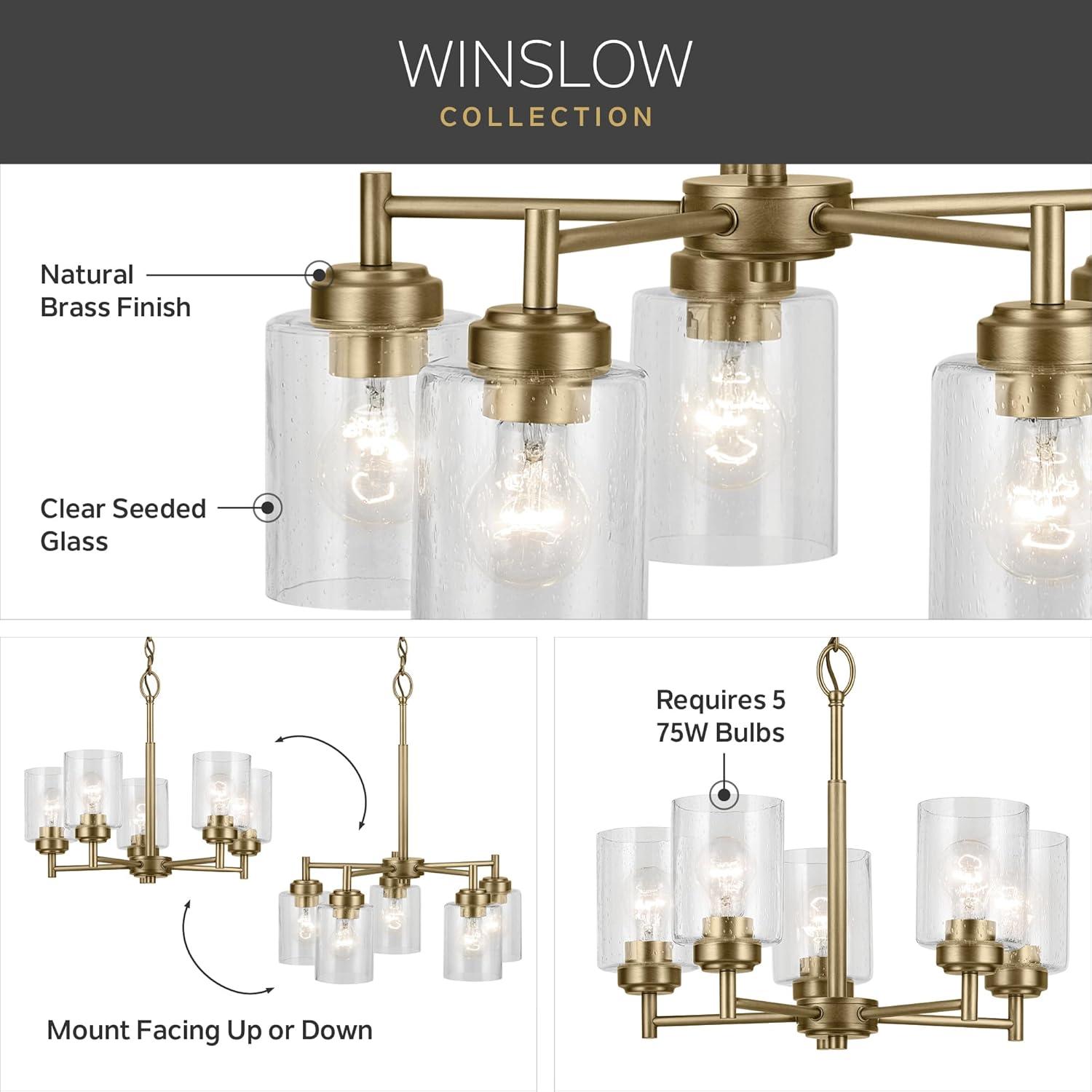 Kichler Lighting Winslow 5 - Light Chandelier in  Natural Brass