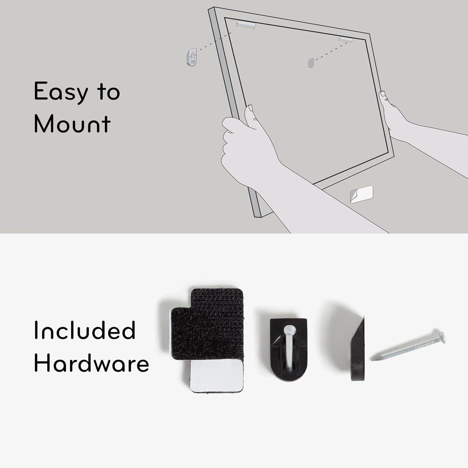 U Brands Magnetic Dry Erase Calendar White Board, 16" x 20", Gold Aluminum Frame, Includes Magnet and Marker