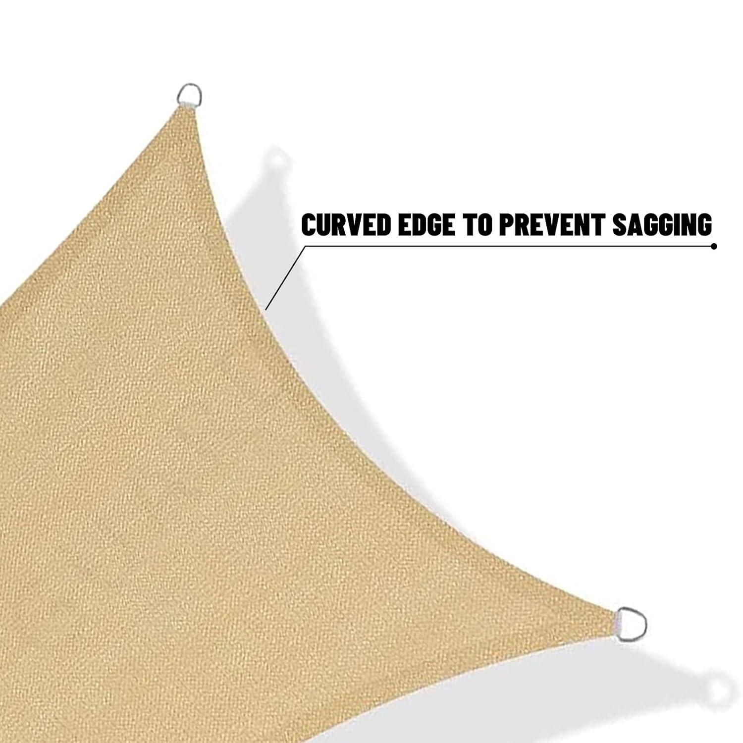 SUNNY GUARD Sun Shade Sail 6.5/8/10/12/13FT Rectangle UV Block Sunshade Canopy for Outdoor, 10'x13' Sand