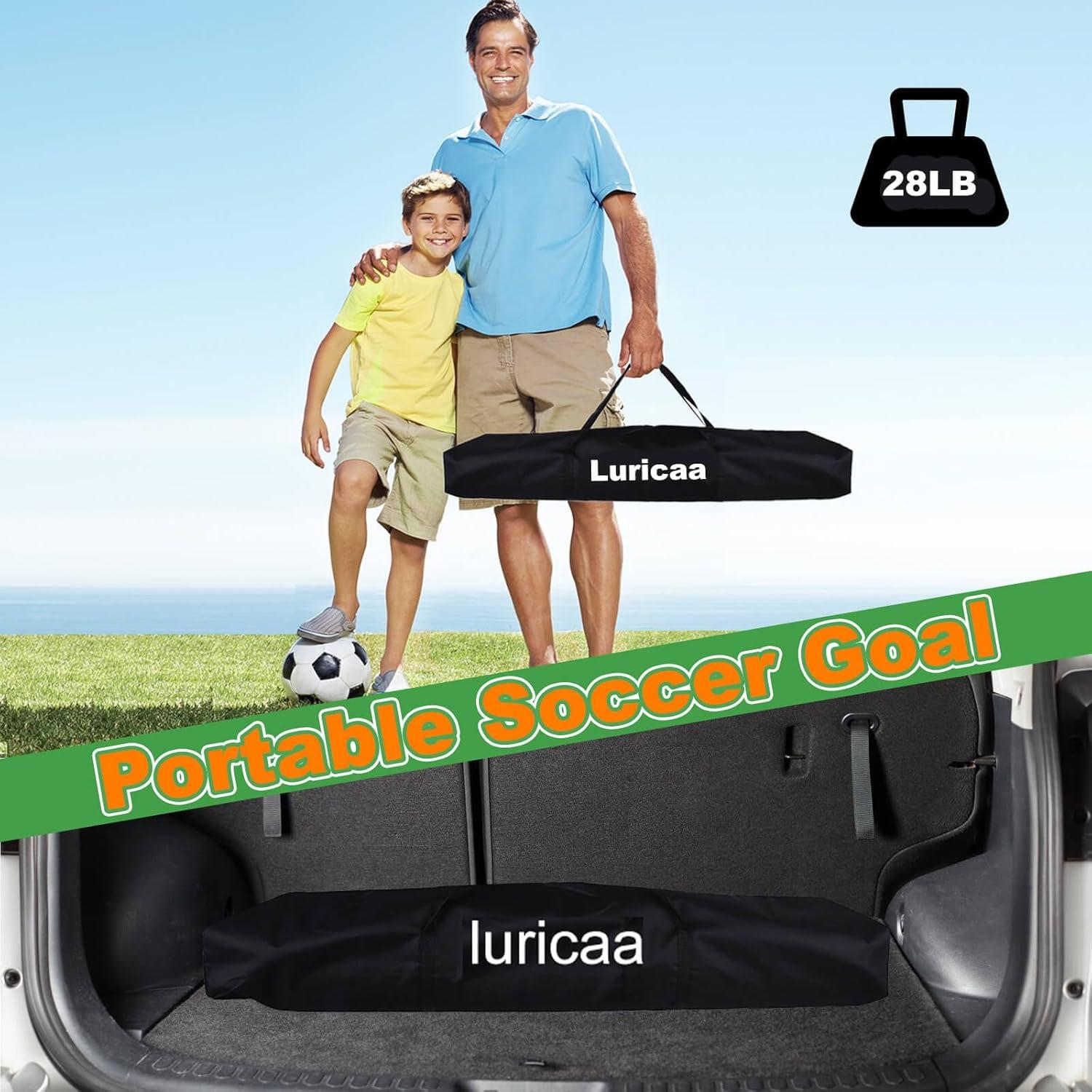 HAOKELBALL Soccer Goal with Agility Ladder and 12 Soccer Cones 12x6 ft Soccer Net for Backyard Quick Setup Portable Soccer Goals with Upgraded Goal Posts and Carry Bag