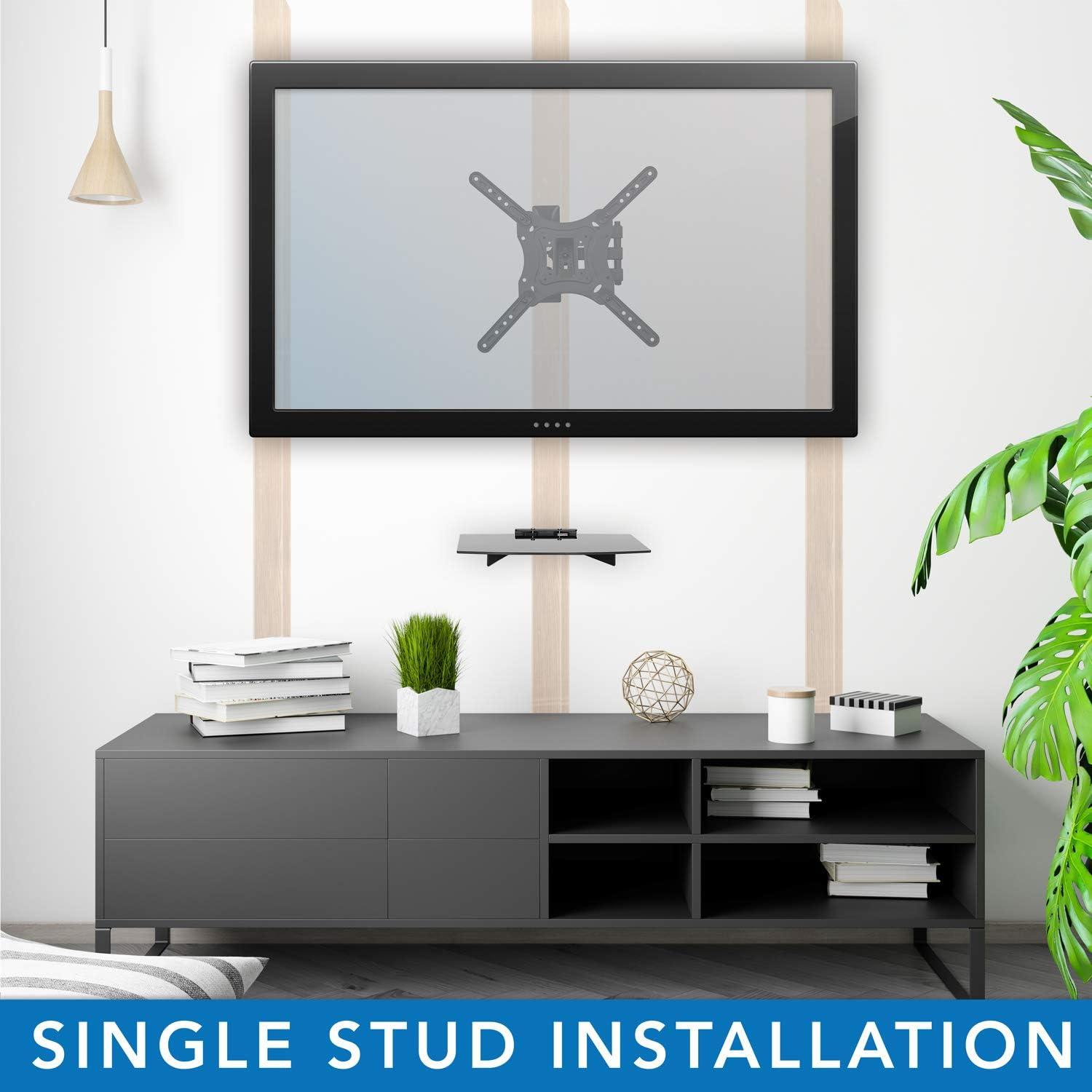 Mount-It! Full Motion TV Wall Mount with Floating Entertainment Shelf | Fits TVs Up to 55 Inches