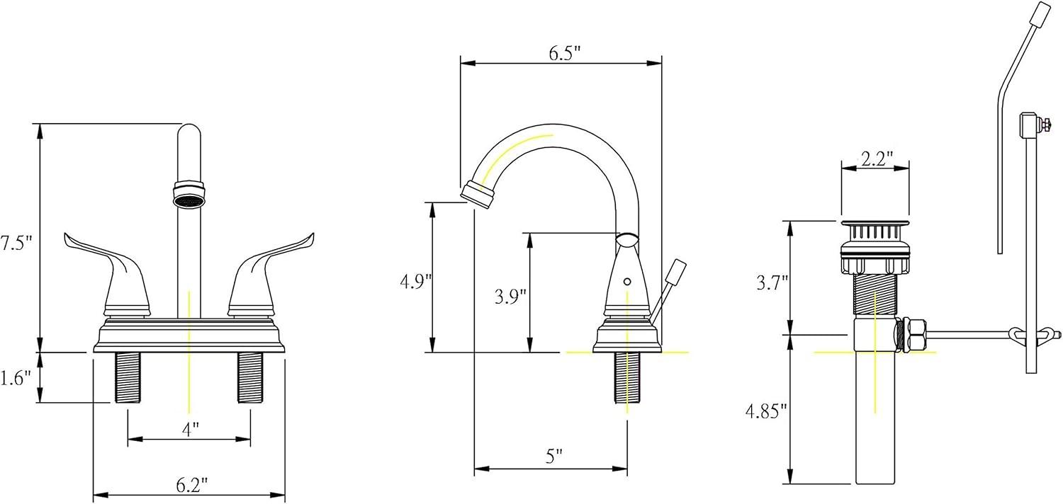 Two Handle Centerset Lavatory Faucet with Drain Assembly