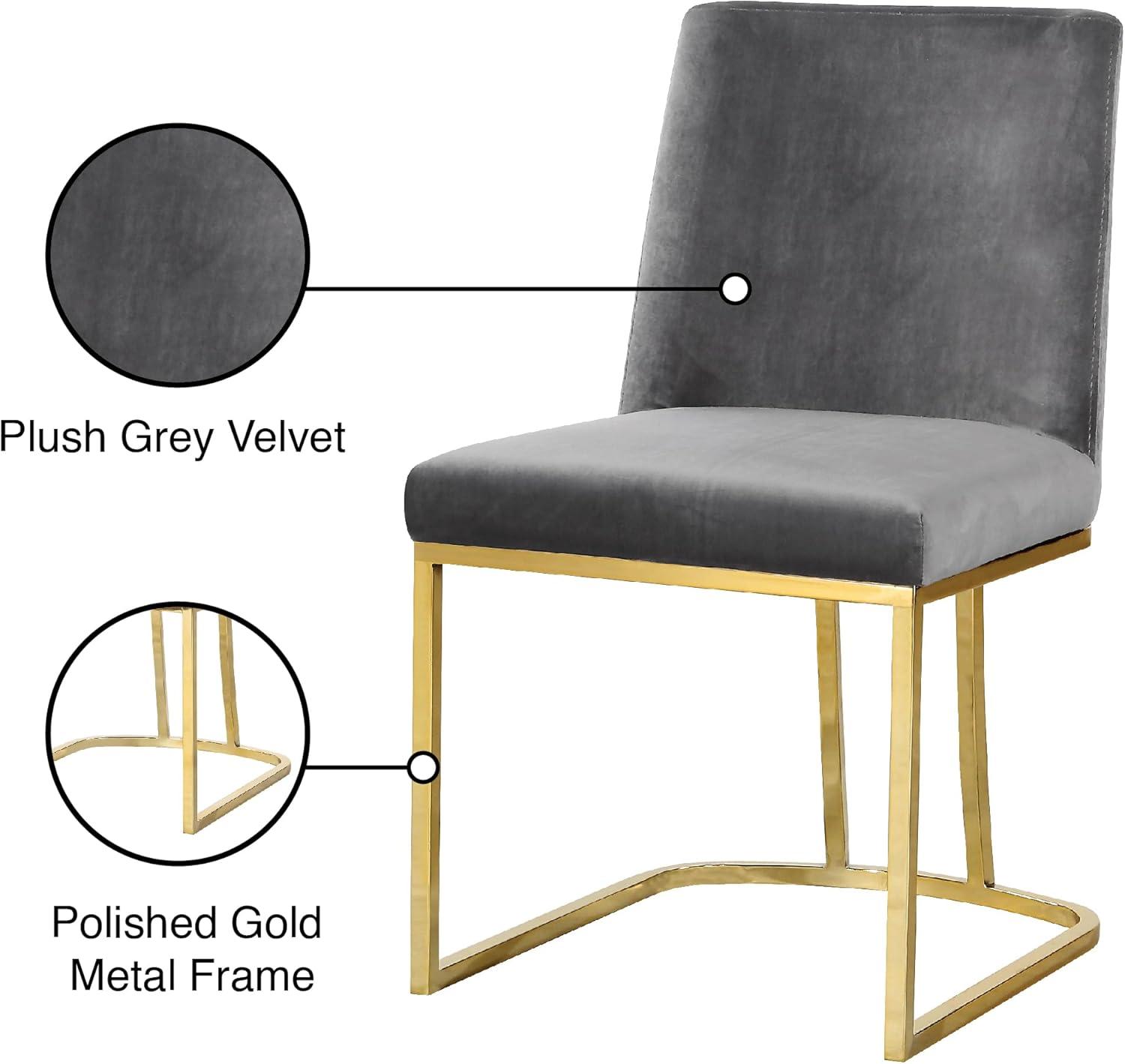 Meridian Furniture Heidi Gray Velvet Dining Chair (Set of 2)