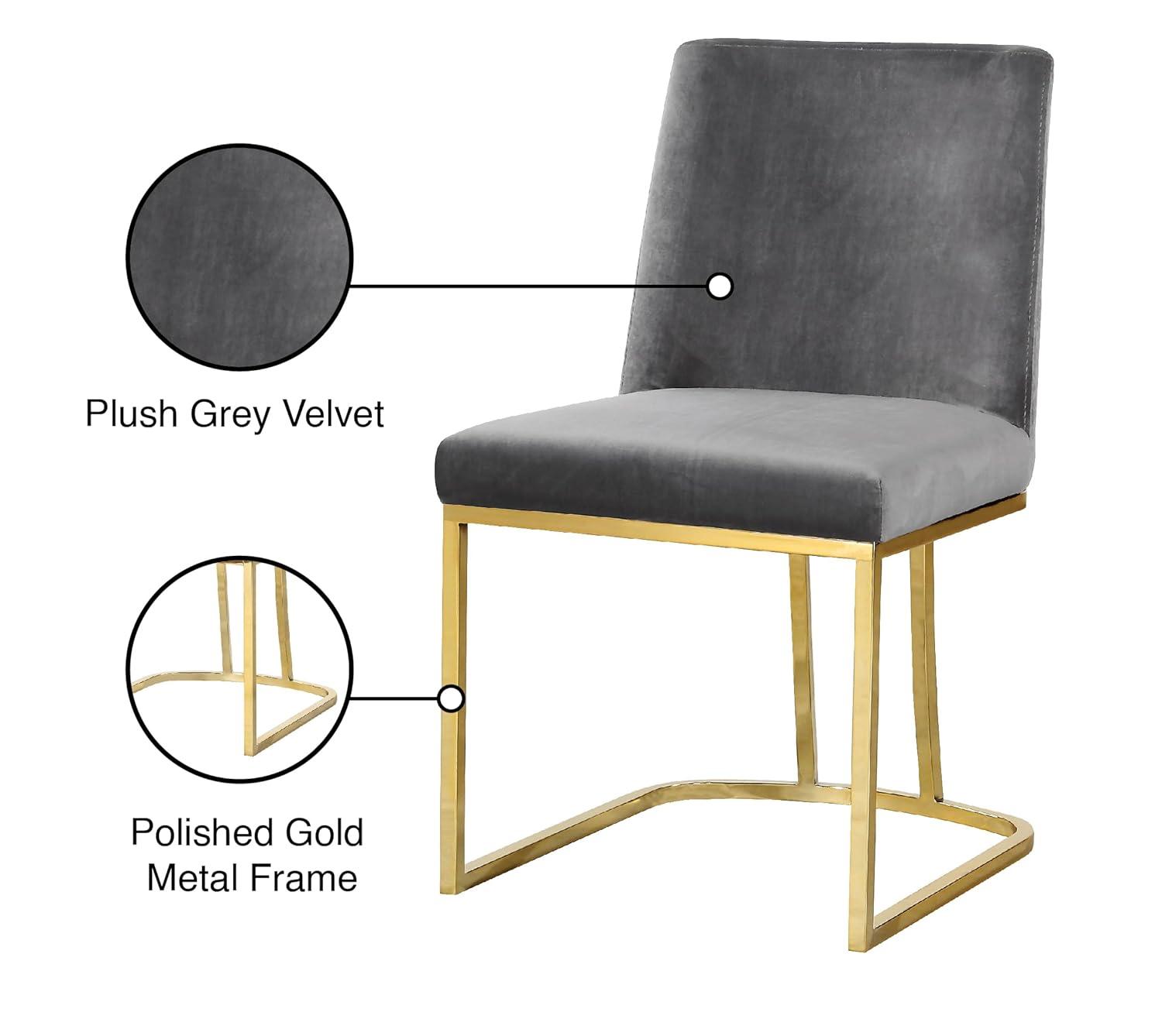 Meridian Furniture Heidi Gray Velvet Dining Chair (Set of 2)