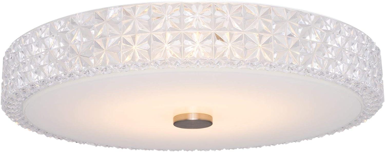 Maxine 15" White Crystal Drum LED Flush Mount Ceiling Light