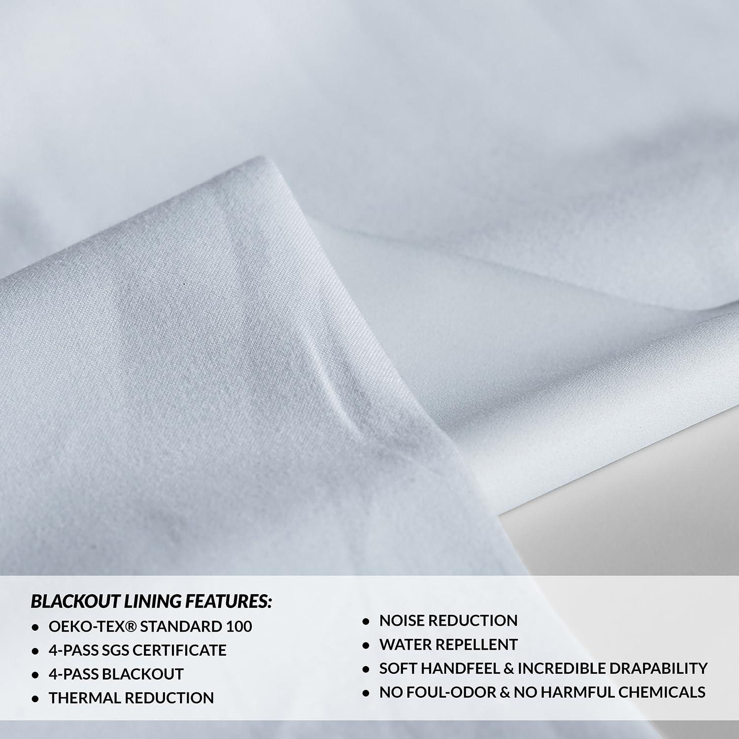 Signature Destination Slate Faux Linen Blackout Curtain (1 Panel), Destination Slate, 50W X 84L