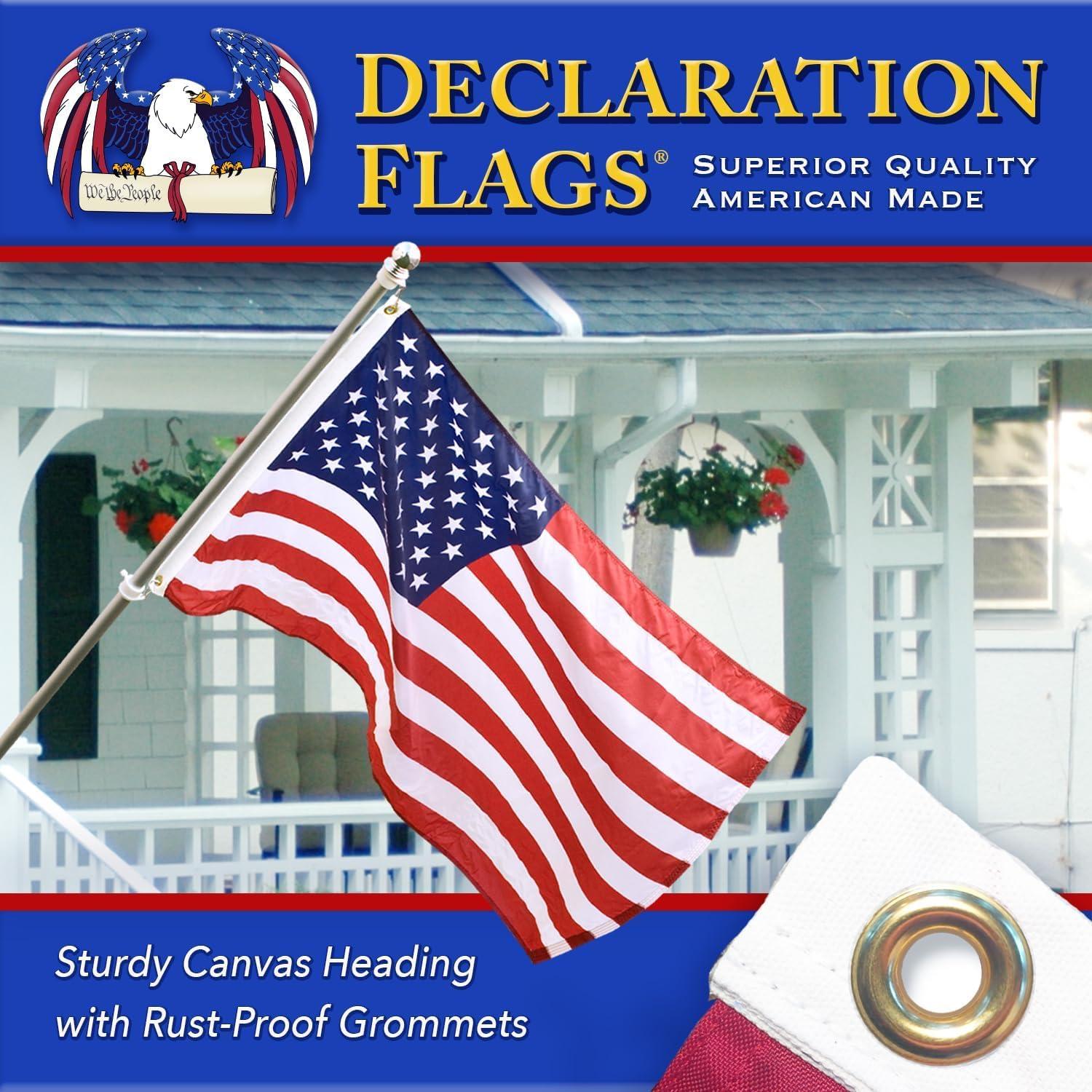 3x5 American Flag for Outside Outdoor Heavy Duty-Nylon USA Flags- Embroidered US Flags Sewn Stripes with Brass Grommets