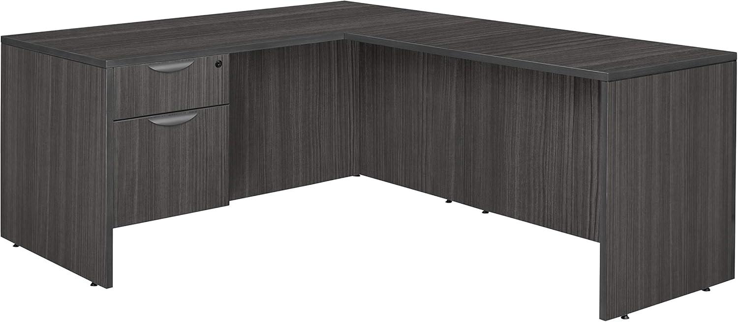 Ash Grey Legacy L-Shaped Professional Corner Desk with Drawers