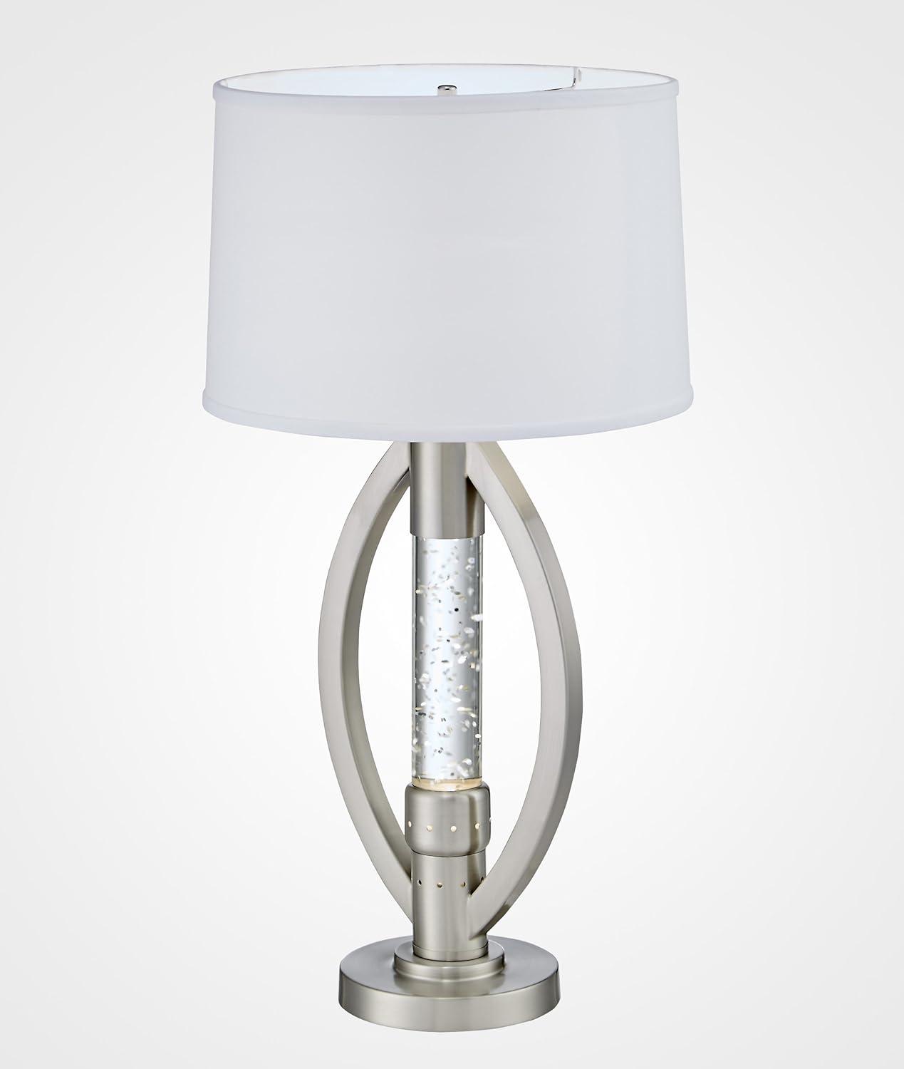 Lexicon Modern Metal Base Table Lamp in Satin Nickel