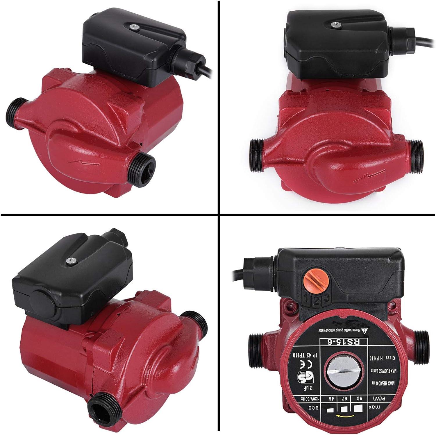 VEVOR Recirculating Pump, 93W 110V Water Circulator Circulating Pump NPT 3/4" w/Brass Fittings, 3-speed Control Recirculation 9.5 Gpm RS15-6 for Electric Water Heater System