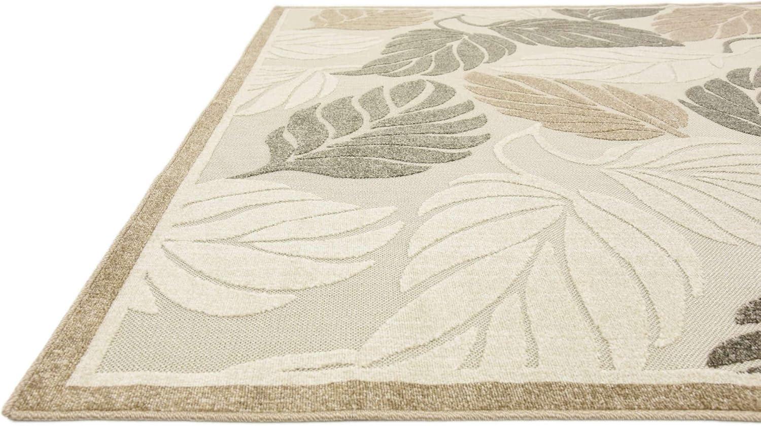 Unique Loom 8' 0 x 10' 0 Gray Outdoor Botanical Augusta Area Rug