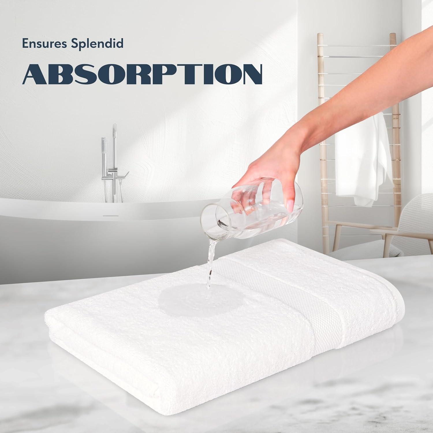 White Classic Luxury 100% Huge Cotton Bath Sheets Set of 2 - 35x70" Light-Grey