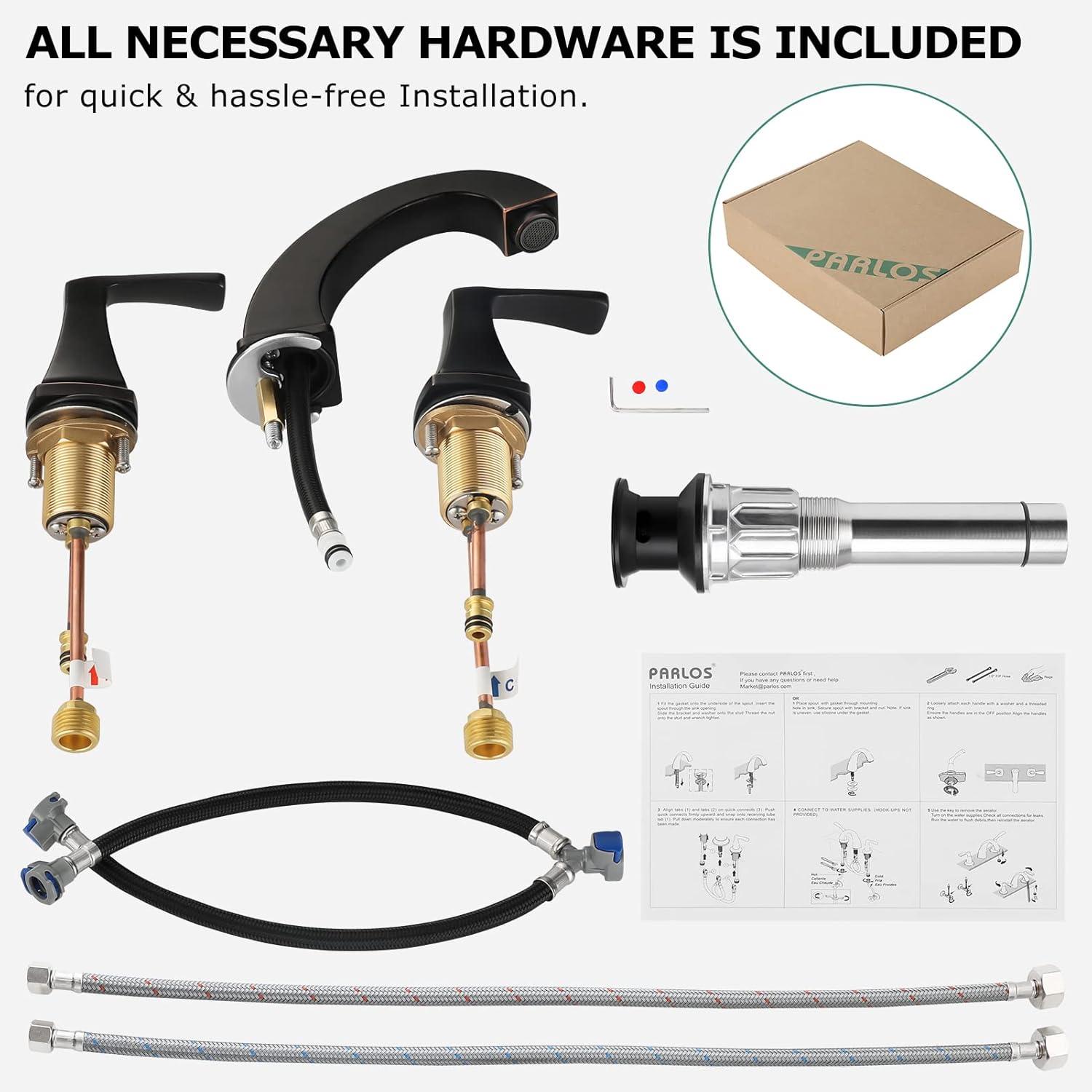 Widespread 2-handle Bathroom Faucet with Drain Assembly