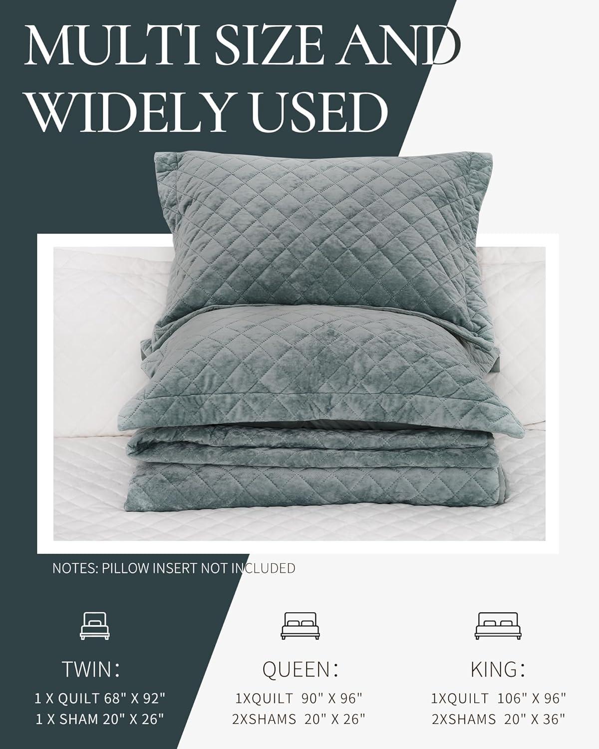 Royal Velvet Diamond Velvet Quilt Set