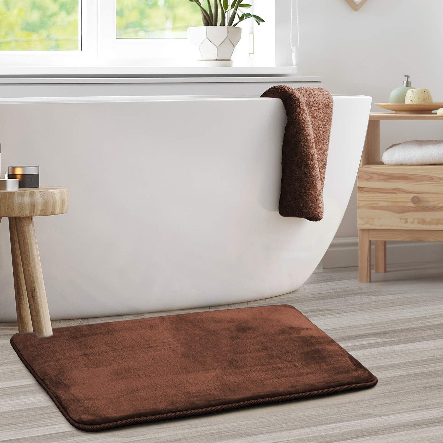 Clara Clark Ultra Soft and Absorbent Memory Foam Bath Rug Set with Non-Slip Backing