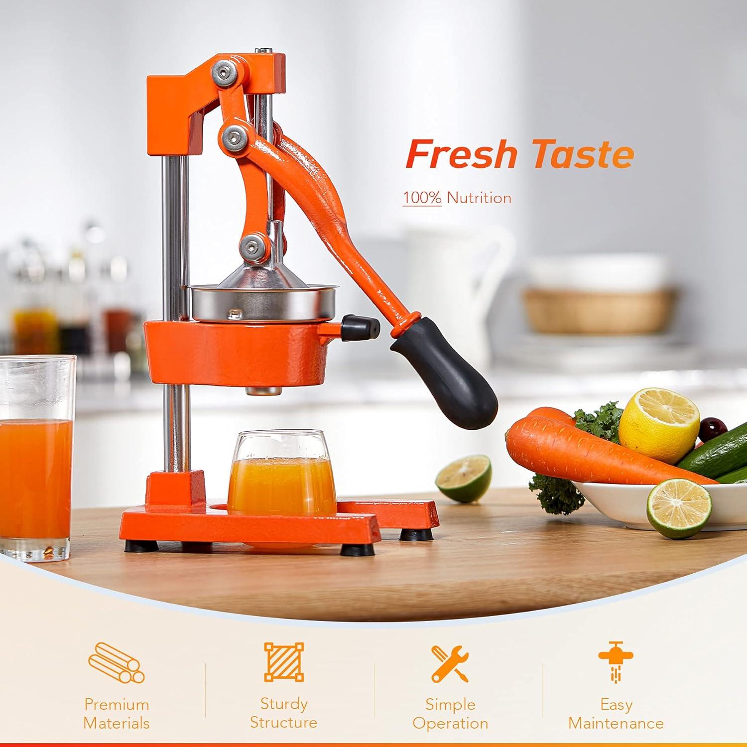 CO-Z Orange Cast Iron and Stainless Steel Citrus Juicer