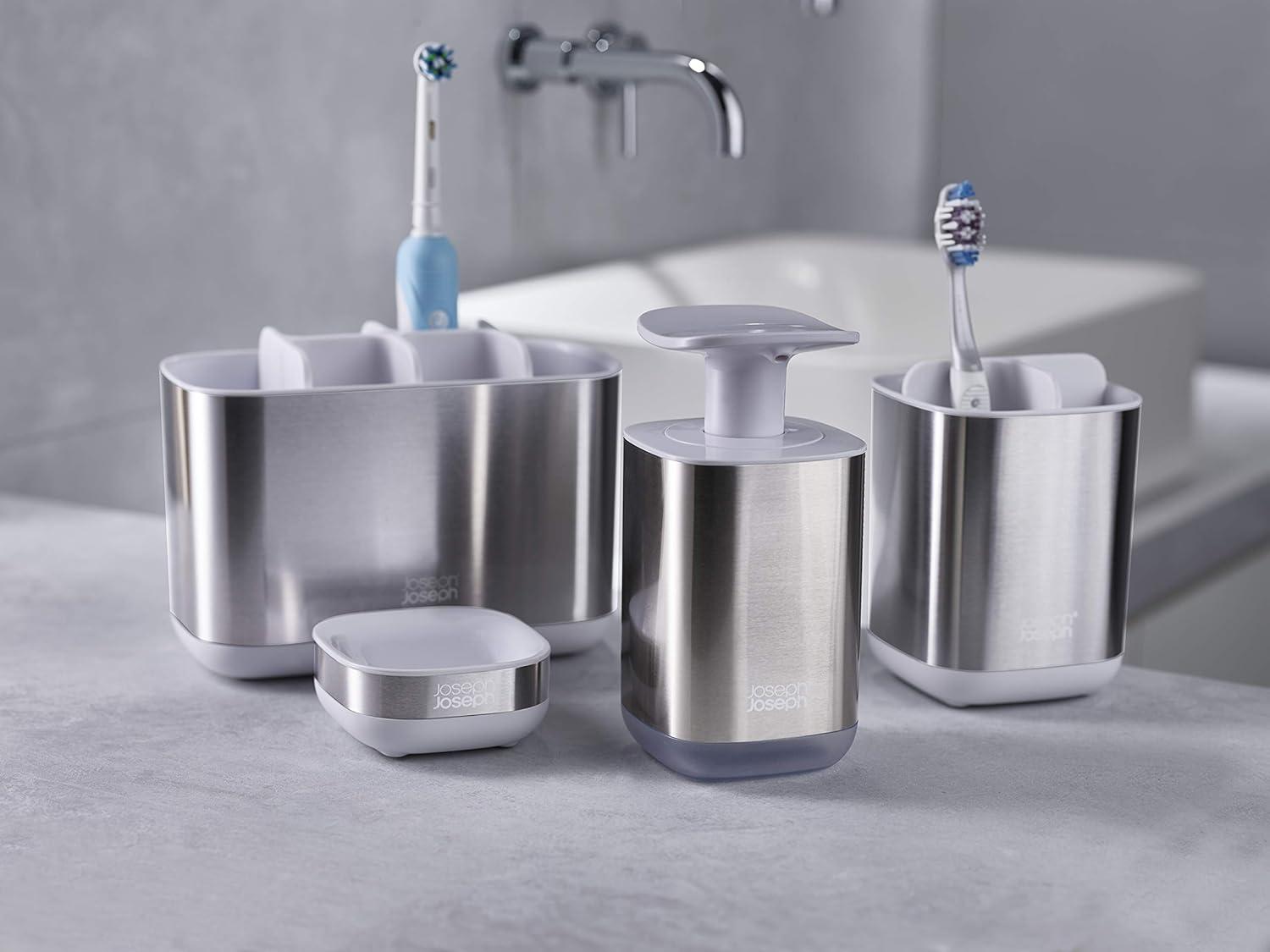 Joseph Joseph Joseph Joseph EasyStore Stainless Steel Compact Toothbrush Holder