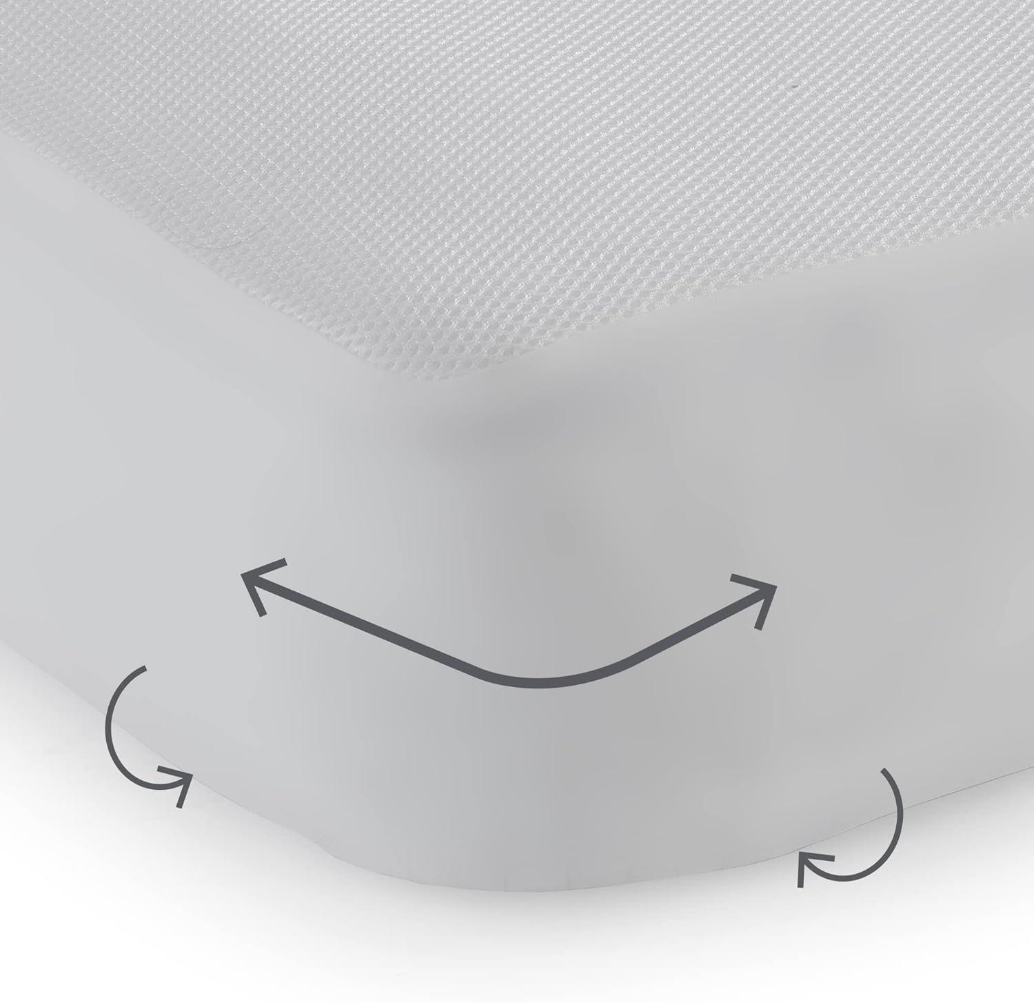 Sealy Baby Sealy Baby FreshFlow Breathable Waterproof Fitted Baby Crib Mattress Protector Pad, Crib Mattress Pad Topper, 52" x 28" - White