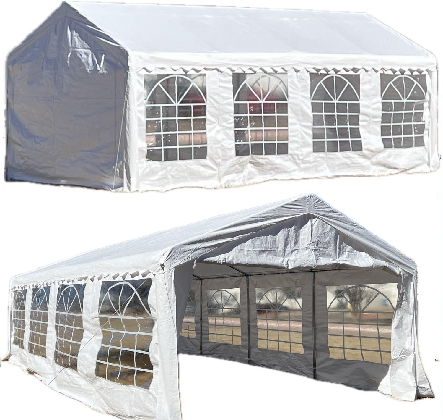 26'x13' PE White Tent - Heavy Duty Party Wedding Tent Canopy Carport - By DELTA Canopies