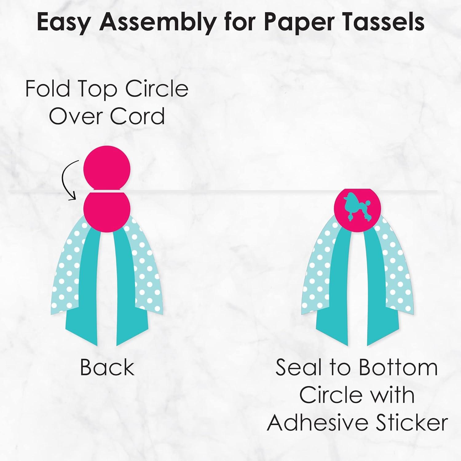 Big Dot of Happiness 50's Sock Hop - DIY 1950s Rock N Roll Party Pennant Garland Decoration - Triangle Banner - 30 Pieces