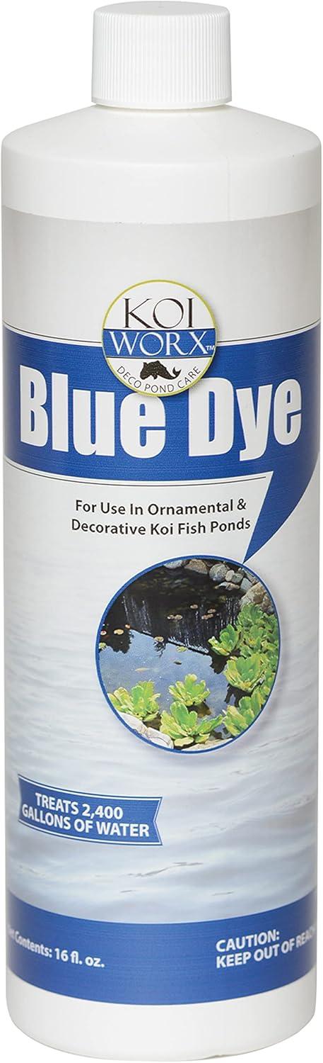 KoiWorx Blue Dye - Ornamental and Decorative Pond Dye, Water Features and Fountains, Safe for Koi - 16oz