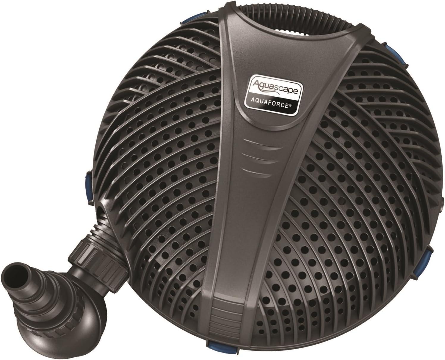 Aquascape Aquaforce 1000 GPH Pond Water Solids Handling and Filter Pump, Black